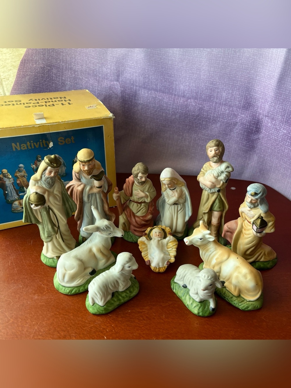 11 Piece Hand-Painted Nativity Set Baby Jesus Christmas Decoration Religious